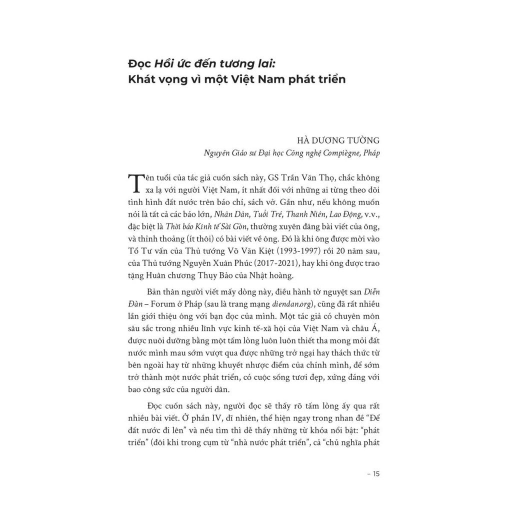 Hồi Ức Đến Tương Lai - Suy Ngẫm Về Văn Hóa, Giáo Dục Và Con Đường Phát Triển Của Việt Nam