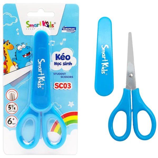 SMARTKIDS - KÉO HỌC SINH 5 1/4'', 135MM DINO MÀU XANH DƯƠNG/SC03 (1 CÂY/VỈ)(THCK0323)