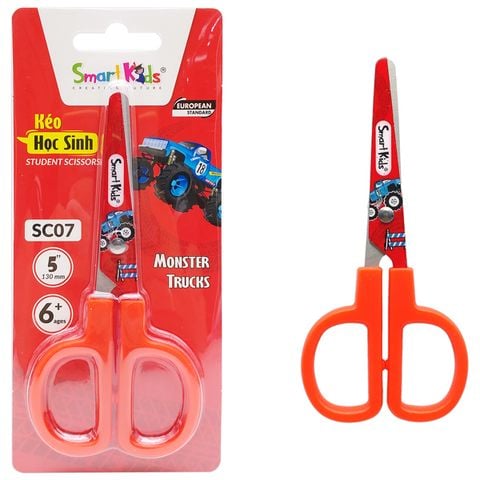SMARTKIDS - KÉO HỌC SINH MONSTER TRUCK MÀU ĐỎ/SC07 (1 CÂY/VỈ)(THCK0323)