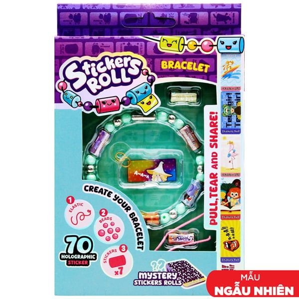 VÒNG ĐEO TAY DIY STICKERS ROLL KÈM THEO 70 MIẾNG DÁN MINI - 7126 (Q9018)  (H.TIME)