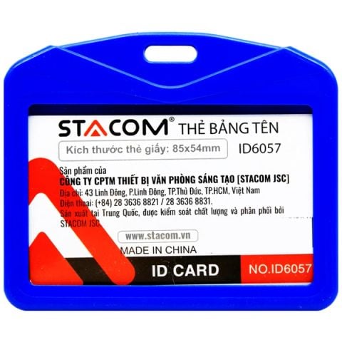 STACOM- BẢNG TÊN ID6057 NHỰA CỨNG NGANG (85*54MM) (6C/H) (ST-5390)