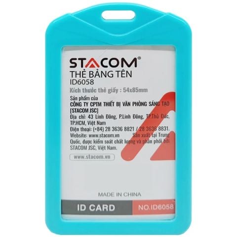 STACOM- BẢNG TÊN ID6058 NHỰA CỨNG ĐỨNG (54*85MM) (6C/H) (ST-5390)