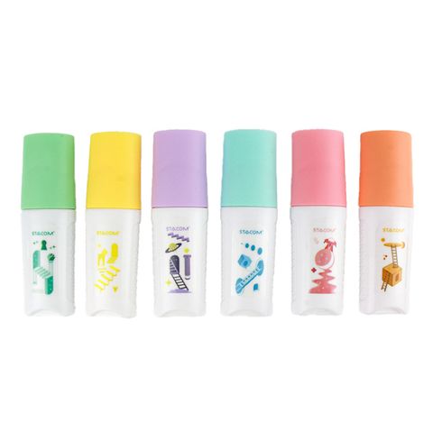 STACOM - BỘ VIẾT DẠ QUANG _HL002P PASTEL 6 MÀU (6C/T)
