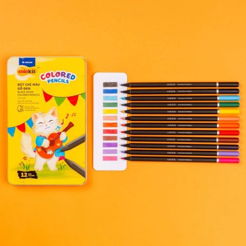 BÚT CHÌ MÀU THÂN GỖ ĐEN CPC-C029 12 MÀU (5404-TL)