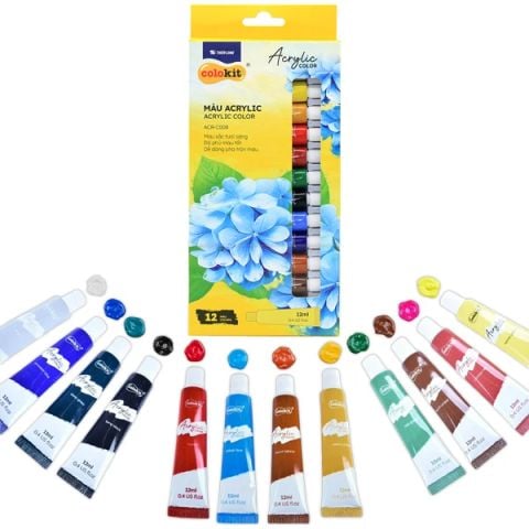 MÀU ACRYLIC TUYP 12ML ACR-C008 12 MÀU (5404-TL)