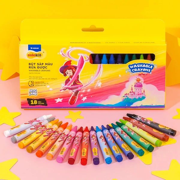 SÁP MÀU RỬA ĐƯỢC SWCR-C002/AK 18 MÀU (5404-TL)