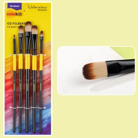 BỘ CỌ VẼ MÀU NƯỚC 5 CÂY ĐẦU FILBERT BRW-C005 (5404-TL)