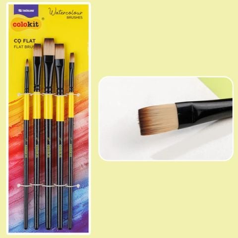 BỘ CỌ VẼ MÀU NƯỚC 5 CÂY ĐẦU FLAT BRW-C006 (5404-TL)