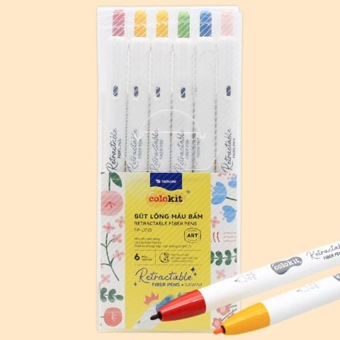 BÚT LÔNG MÀU BẤM FP-C015 KAWAII 6 MÀU (5404-TL)