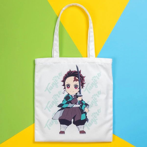 TÚI VẢI TOTE NỀN TRẮNG TB-001/DS XANH(5404-TL)