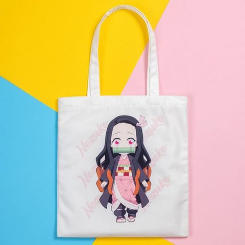 TÚI VẢI TOTE NỀN TRẮNG TB-001/DS HỒNG(5404-TL)