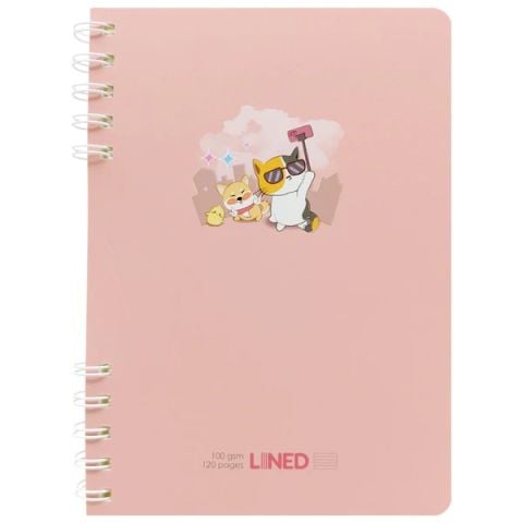 SỔ LÒ XO A5 MB-025 CAM ĐÀO 120T KẺ NGANG (5404-TL)