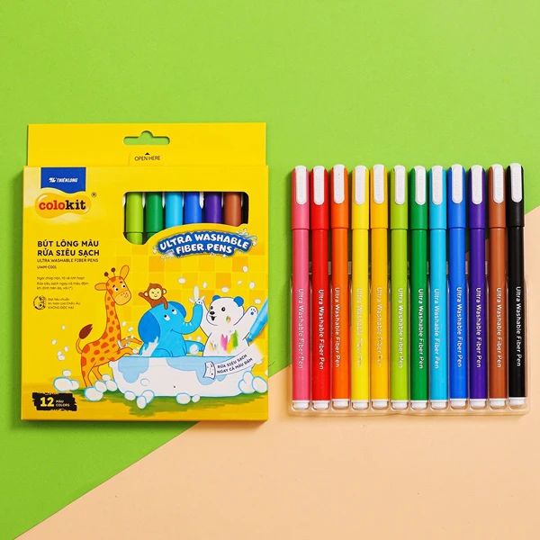 BÚT LÔNG MÀU SIÊU SẠCH UWM-C001 12 MÀU (5404-TL)