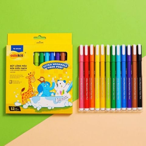 BÚT LÔNG MÀU SIÊU SẠCH UWM-C001 12 MÀU (5404-TL)