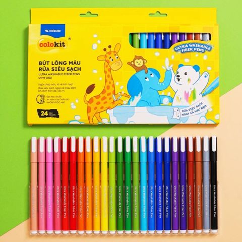 BÚT LÔNG MÀU SIÊU SẠCH UWM-C002 24 MÀU (5404-TL)