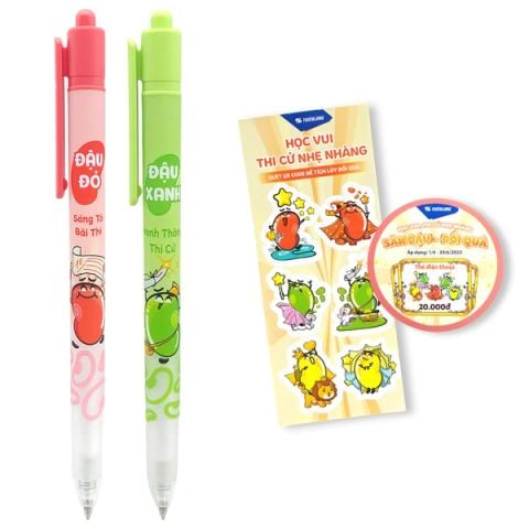 BÚT GEL GEL-040/LUCK XANH TÚI 2 BÚT (5404-TL)