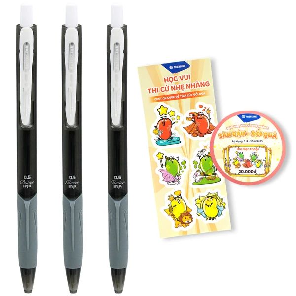 BÚT BI TL-095 ĐEN /LUCK VỈ 3 CÂY (5404-TL)