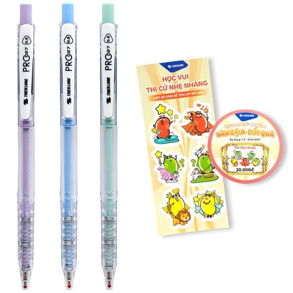 BÚT BI TL-105 XANH /LUCK VỈ 3 CÂY (5404-TL)