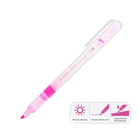 BÚT DẠ QUANG FREE INK HL-020 HỒNG HỘP 10 (5404-TL)