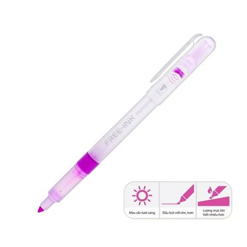 BÚT DẠ QUANG FREE INK HL-020 TÍM HỘP 10 (5404-TL)