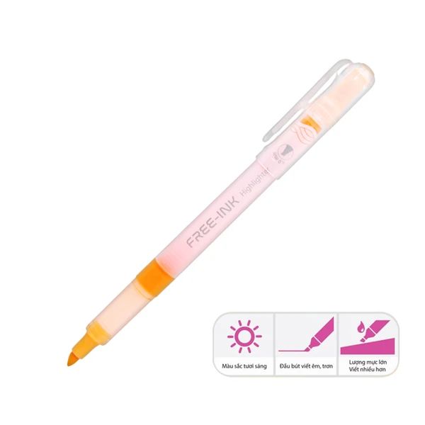 BÚT DẠ QUANG FREE INK HL-020 CAM HỘP 10 (5404-TL)