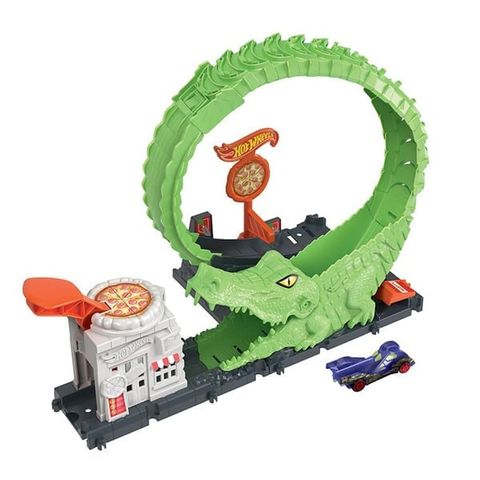 Đồ Chơi Trạm Cá Sấu Pizza Hot Wheels City HKX39/HDR29
