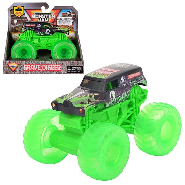 MONSTER JAM CHIẾN XE 1:43 BÁNH XE PHÁT SÁNG GRAVE DIGGER VLL 20148984/6071190 (VTA)