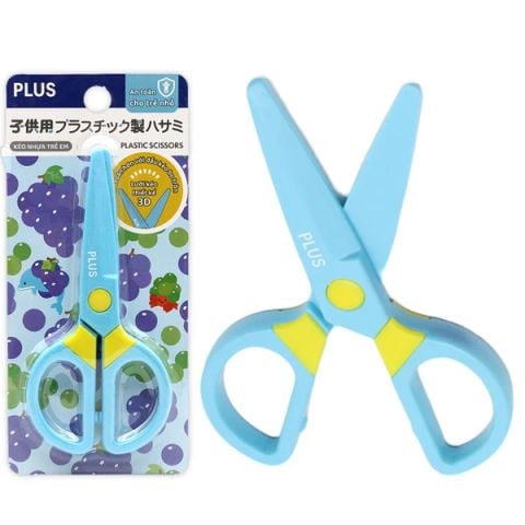 PLUS - KÉO HỌC SINH LƯỠI NHỰA - MÀU XANH DƯƠNG 200-V023 (20C/H) (HV)