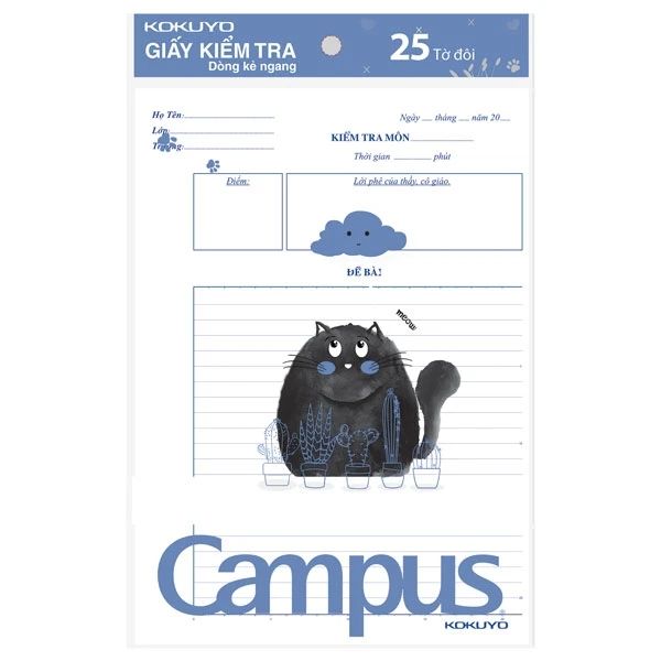 TẬP CAMPUS GIAY KIEM TRA C2 KHÔNG CHẤM 25 TO DOI - BRM70G25 (THCK0354)
