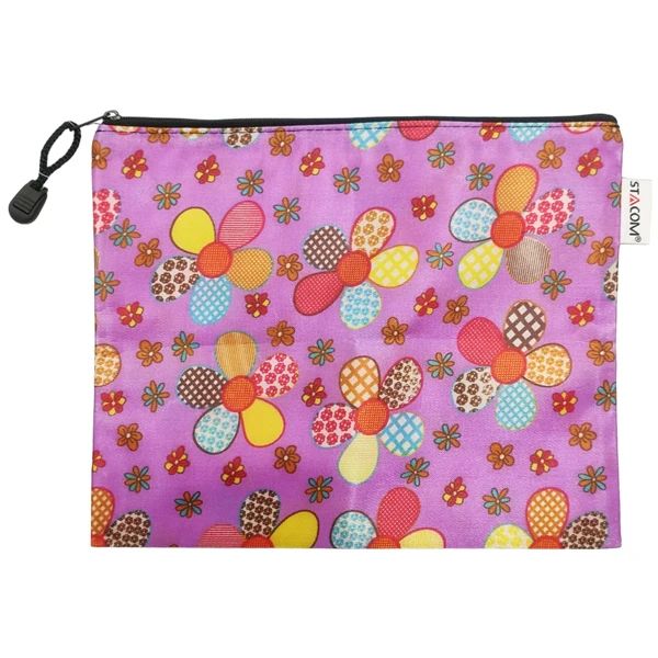 STACOM ZP101A5 TÚI FOAM, KHÓA KÉO, IN HOA, 1 NGĂN A5 24.3*19.5CM(10C/X)(5390-ST)