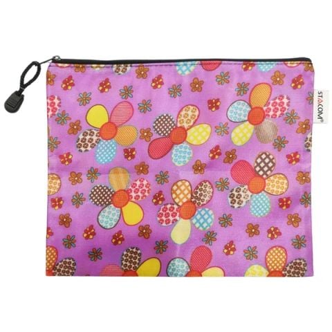 STACOM ZP101A5 TÚI FOAM, KHÓA KÉO, IN HOA, 1 NGĂN A5 24.3*19.5CM(10C/X)(5390-ST)