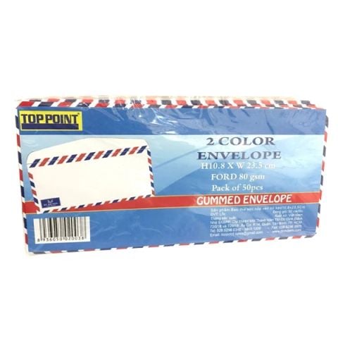 BAO THƯ SỌC NẮP XÉO CÓ KEO 10.8X23.5CM (50 CÁI/LỐC) 1352 (0013-ĐĐ)