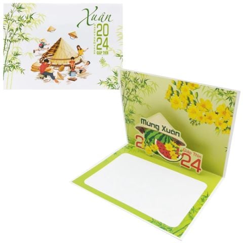 THIỆP TẾT 3D (13*18) (QC G.LONG) - Giao hàng ngẫu nhiên