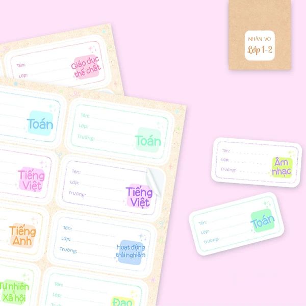 NHÃN VỞ NVA1.2 LỚP 1-2 (KHỔ 3.5X7CM) 16 CÁI/XẤP  (10X/L) (0003-LL)