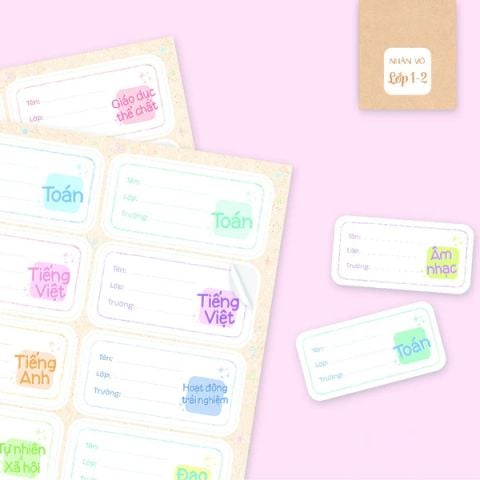 NHÃN VỞ NVA1.2 LỚP 1-2 (KHỔ 3.5X7CM) 16 CÁI/XẤP  (10X/L) (0003-LL)