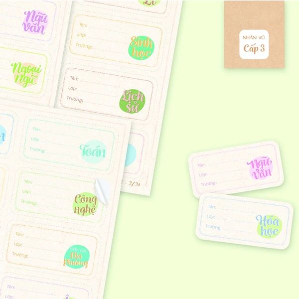 NHÃN VỞ NVA-III CẤP III (KHỔ 3.5X7CM) 28 CÁI/XẤP  (10X/L) (0003-LL)