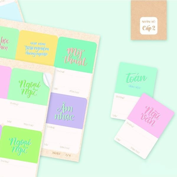 NHÃN VỞ NVB-II CẤP II (KHỔ 4.7X7CM) 24 CÁI/XẤP  (10X/L) (0003-LL)