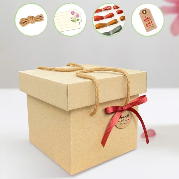 HỘP XẾP QUAI KRAFT VUÔNG TRỤ 20 CAO 20