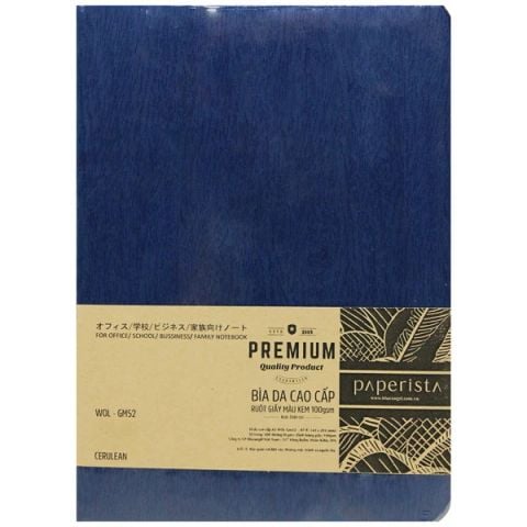 SỔ DA BÌA MỀM VÂN GỖ XANH WOL-GM52-CHỐNG LÓA,CHẤM DOT,GIẤY KEM (143*203)-160TR-ĐL100