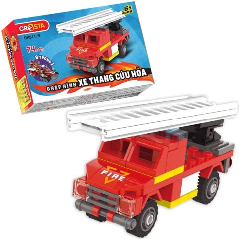 GHÉP HÌNH XE THANG CỨU HỎA - 74 CHI TIẾT - DK81179 (DUKA)