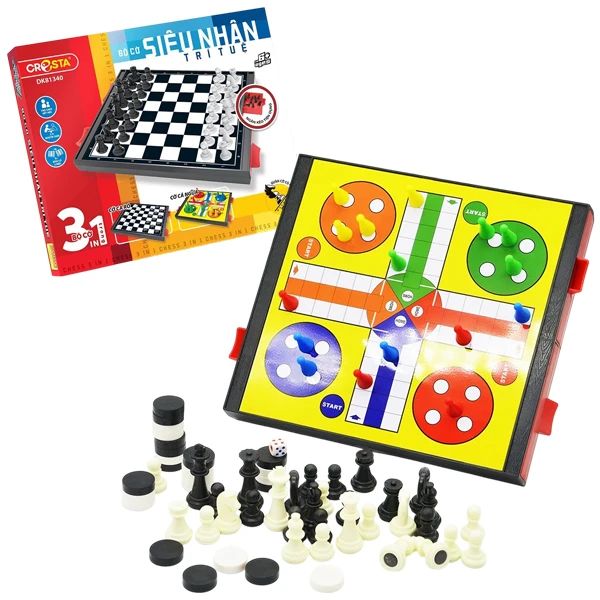 BỘ CỜ 3 TRONG 1  SIÊU NHÂN TRÍ TUỆ DK81340 (DUKA)