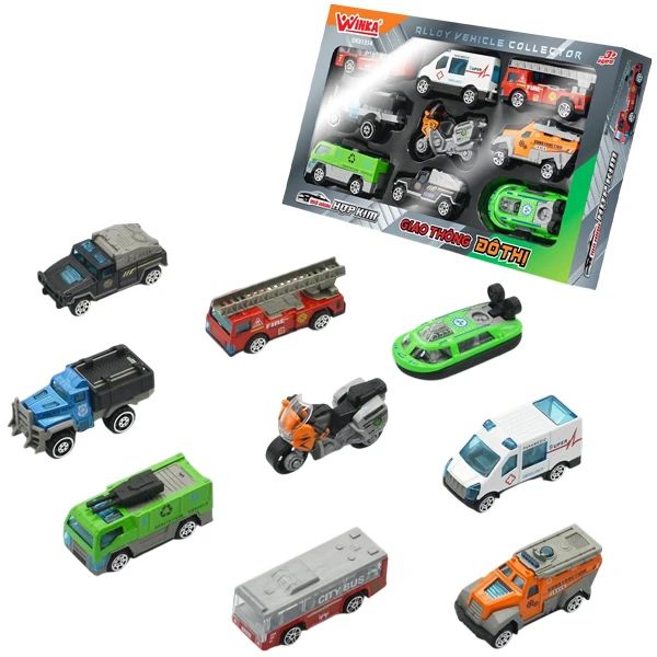 MÔ HÌNH XE HỢP KIM  GIAO THÔNG ĐÔ THỊ (9PCS) DK81354 (DUKA)
