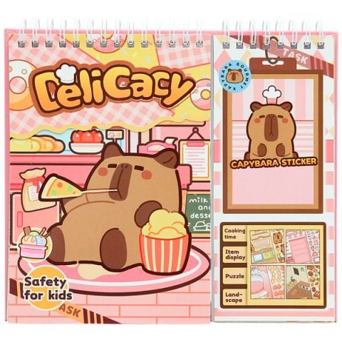 BÓC DÁN STICKER CAPYBARA NẤU ĂN VUI NHỘN XM2412-1B (MEGATOYS)