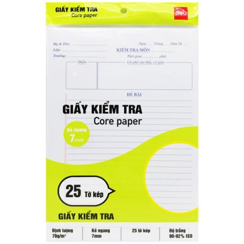 GIẤY KIỂM TRA KẺ NGANG 175*250 CN602(5T/X)(0639-DELI)