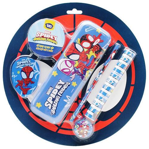Bộ Túi Dụng Cụ Học Tập Kèm Hộp Bút 5 Món - Spidey