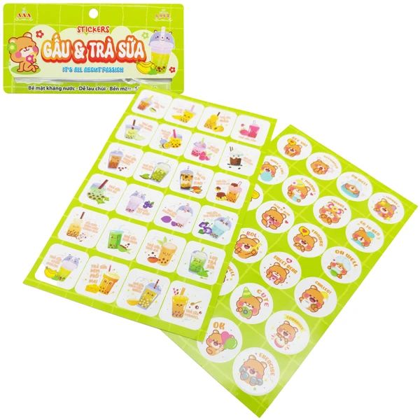 STICKERS GẤU & TRÀ SỮA USGVTS (XNK LHT)