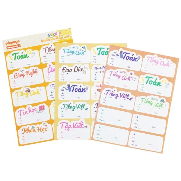 STICKER NHÃN VỞ MÔN HỌC NV-05 (CẤP 1) (3T/X) (P.C.TEEN)