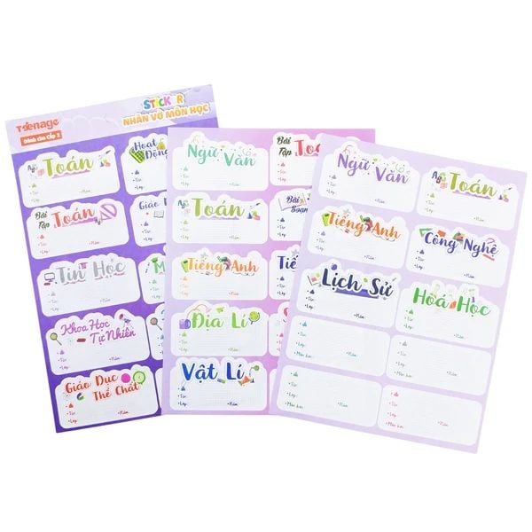 STICKER NHÃN VỞ MÔN HỌC NV-06 (CẤP 2) (3T/X) (P.C.TEEN)