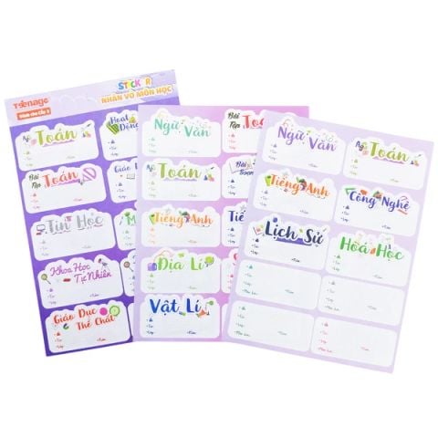 STICKER NHÃN VỞ MÔN HỌC NV-06 (CẤP 2) (3T/X) (P.C.TEEN)