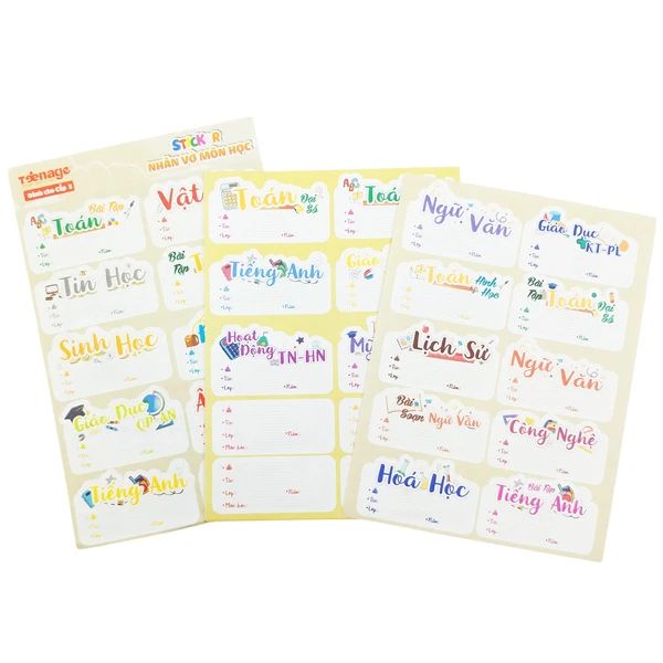 STICKER NHÃN VỞ MÔN HỌC NV-07 (CẤP 3) (3T/X) (P.C.TEEN)